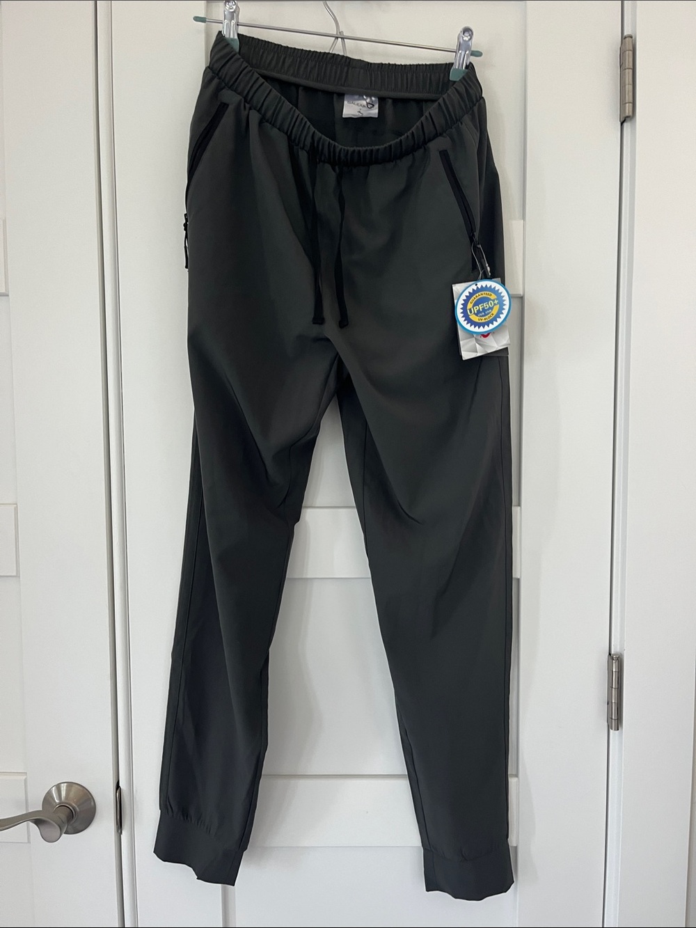 Baleaf Black Women's Track Joggers with Zip Pockets and Drawstring Waist